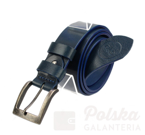 Pasek Skórzany POLSKA GALANTERIA (PL) GRANATOWY Z TEKSTURĄ Skóra Licowa EXTRA 40 mm 040/05 Pasek Skórzany POLSKA GALANTERIA (PL) GRANATOWY Z TEKSTURĄ Skóra Licowa EXTRA 40 mm 040/05