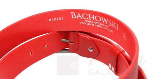 Pasek Skórzany Damski BACHOWSKI (PL) CZERWONY GŁADKI Skóra Licowa EXTRA 40 mm PB40S03 Pasek Skórzany Damski BACHOWSKI (PL) CZERWONY GŁADKI Skóra Licowa EXTRA 40 mm PB40S03