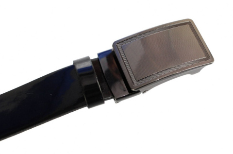 Pasek Damski Skórzany Gładki PAS-MAX (PL) 35 mm Lakierowany Czarny Samozaciskowy Klamra SR6 Pasek Damski Skórzany Gładki PAS-MAX (PL) 35 mm Lakierowany Czarny Samozaciskowy Klamra SR6