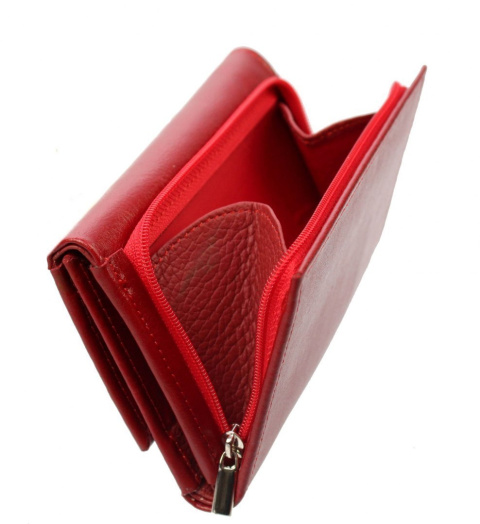 Portfel Damski PolskaGalanteria Z Wstawką 15 cm Suwak Skóra Naturalna CZERWONY Wzór II KP D1411-WST Portfel Damski PolskaGalanteria Z Wstawką 15 cm Suwak Skóra Naturalna CZERWONY Wzór II KP D1411-WST
