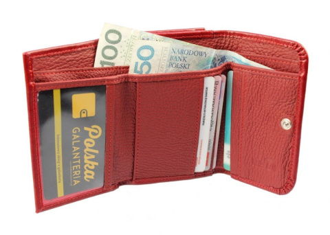 Portfel Damski Skórzany PolskaGalanteria Z Wstawką 12 cm Suwak Skóra Naturalna CZERWONY WZÓR I KP D1208Z-WST Portfel Damski Skórzany PolskaGalanteria Z Wstawką 12 cm Suwak Skóra Naturalna CZERWONY WZÓR I KP D1208Z-WST
