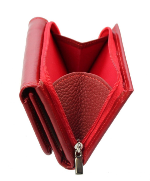Portfel Damski Skórzany PolskaGalanteria Z Wstawką 12 cm Suwak Skóra Naturalna CZERWONY WZÓR I KP D1208Z-WST Portfel Damski Skórzany PolskaGalanteria Z Wstawką 12 cm Suwak Skóra Naturalna CZERWONY WZÓR I KP D1208Z-WST