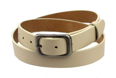 Pasek Skórzany Damski PAS-MAX (PL) Skóra Licowa EXTRA Gładki 30 mm KREMOWY Pasek Skórzany Damski PAS-MAX (PL) Skóra Licowa EXTRA Gładki 30 mm KREMOWY