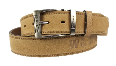 Pasek Skórzany TRK (PL) Tłoczony Napis "W&ROGERS" Skóra Naturalna Zamszowa 40 mm SUROWA SKÓRA Pasek Skórzany TRK (PL) Tłoczony Napis "W&ROGERS" Skóra Naturalna Zamszowa 40 mm SUROWA SKÓRA
