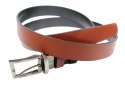 Pasek Męski Skórzany Dwa w Jednym COMPLEX (PL) GŁADKI ''DWUSTRONNY'' Skóra Licowa EXTRA 35 mm CZARNO-CZEKOLADOWY