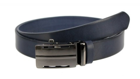 Pasek Męski Skórzany MASSIMO (PL) Skóra Licowa EXTRA 35 mm GRANATOWY Gładki Klamra Samozaciskowa SREBRNA 30 Pasek Męski Skórzany MASSIMO (PL) Skóra Licowa EXTRA 35 mm GRANATOWY Gładki Klamra Samozaciskowa SREBRNA 30