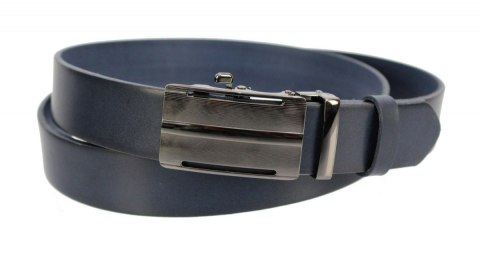 Pasek Męski Skórzany MASSIMO (PL) Skóra Licowa EXTRA 35 mm GRANATOWY Gładki Klamra Samozaciskowa SREBRNA 30 Pasek Męski Skórzany MASSIMO (PL) Skóra Licowa EXTRA 35 mm GRANATOWY Gładki Klamra Samozaciskowa SREBRNA 30