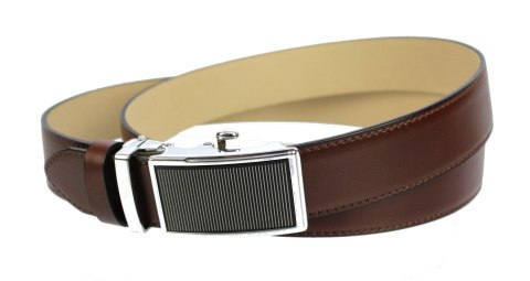 Pasek Skórzany Gładki PAS-MAX (PL) 35 mm AUTOMAT SAMOZACISK ŁAMANY KLAMRA "CZARNA 22" Skóra Licowa BRAZOWY k41 Imitacja Szycia Pasek Skórzany Gładki PAS-MAX (PL) 35 mm AUTOMAT SAMOZACISK ŁAMANY KLAMRA "CZARNA 22" Skóra Licowa BRAZOWY k41 Imitacja Szycia