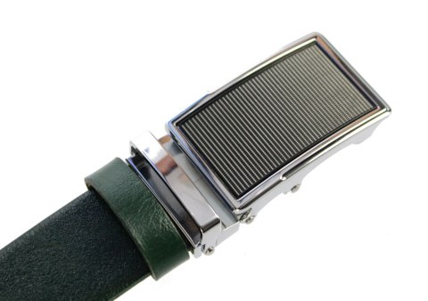 Pasek Skórzany Gładki PAS-MAX (PL) 35 mm AUTOMAT SAMOZACISK ŁAMANY KLAMRA "CZARNA 22" Skóra Naturalna Licowa EXTRA ZIELONY Pasek Skórzany Gładki PAS-MAX (PL) 35 mm AUTOMAT SAMOZACISK ŁAMANY KLAMRA "CZARNA 22" Skóra Naturalna Licowa EXTRA ZIELONY