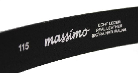 Pasek Męski Skórzany MASSIMO (PL) Skóra Licowa EXTRA 30 mm CZARNY Gładki Klamra Samozaciskowa SREBRNA 28 Pasek Męski Skórzany MASSIMO (PL) Skóra Licowa EXTRA 30 mm CZARNY Gładki Klamra Samozaciskowa SREBRNA 28