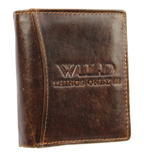 Portfel Męski Skórzany WILD Skóra Licowa Mały Pionowy Bez Zapięcia 5505 Portfel Męski Skórzany WILD Skóra Licowa Mały Pionowy Bez Zapięcia 5505