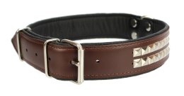 Solidna Obroża Dla Psa Skóra Naturalna Z Kostkami 40 mm / 75 cm ZL0184/A ZOO LESZCZ (PL)