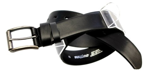 Pasek Męski Skórzany MASSIMO (PL) Skóra Licowa EXTRA 40 mm CZARNY Gładki Klamra Tradycyjna (Z ROLKĄ) Pasek Męski Skórzany MASSIMO (PL) Skóra Licowa EXTRA 40 mm CZARNY Gładki Klamra Tradycyjna (Z ROLKĄ)