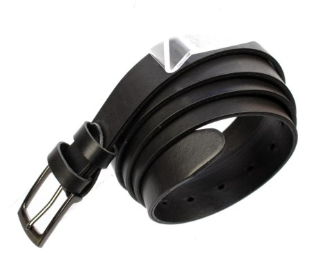 Pasek Skórzany Męski ROVICKY (PL) GŁADKI CZARNY 30 mm Skóra Licowa Extra NADWYMIAR XXL Pasek Skórzany Męski ROVICKY (PL) GŁADKI CZARNY 30 mm Skóra Licowa Extra NADWYMIAR XXL
