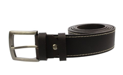 Pasek Skórzany Męski ROVICKY (PL) 40 mm Skóra Licowa Extra CZEKOLADOWY Z KREMOWĄ NITKĄ Pasek Skórzany Męski ROVICKY (PL) 40 mm Skóra Licowa Extra CZEKOLADOWY Z KREMOWĄ NITKĄ