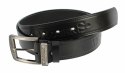 Pasek Skórzany MASSIMO (PL) Tłoczony Napis "W&ROGERS" Skóra Naturalna EXTRA 40 mm CZARNY
