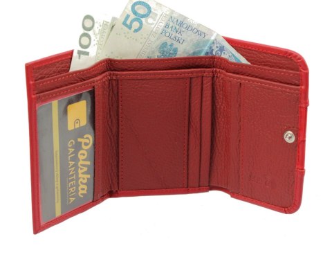 Portfel Damski Skórzany PolskaGalanteria 12 cm Suwak Skóra Naturalna Czerwony Z Grafiką KP D1208Z Portfel Damski Skórzany PolskaGalanteria 12 cm Suwak Skóra Naturalna Czerwony Z Grafiką KP D1208Z