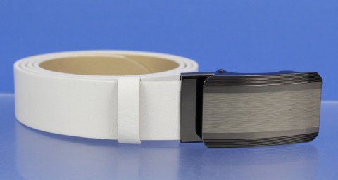 Pasek Skórzany Gładki PAS-MAX (PL) 35 mm AUTOMAT SAMOZACISK ŁAMANY KLAMRA "CZARNA 28" Skóra Naturalna Licowa EXTRA BIAŁY Pasek Skórzany Gładki PAS-MAX (PL) 35 mm AUTOMAT SAMOZACISK ŁAMANY KLAMRA "CZARNA 28" Skóra Naturalna Licowa EXTRA BIAŁY