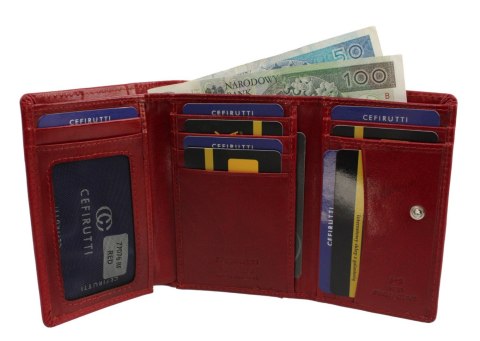 Portfel Damski Skórzany Z Wkładką Antybakteryjną Cefirutti Skóra Licowa 12 cm Kieszeń Na Zewnątrz RFID 77076 RF-AB Portfel Damski Skórzany Z Wkładką Antybakteryjną Cefirutti Skóra Licowa 12 cm Kieszeń Na Zewnątrz RFID 77076 RF-AB
