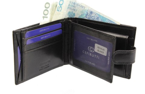 Portfel Męski Cefirutti Duży Poziomy Z Zapinką Skóra Naturalna Z Wkładką Antybakteryjną RFID 7870 RF-AB Portfel Męski Cefirutti Duży Poziomy Z Zapinką Skóra Naturalna Z Wkładką Antybakteryjną RFID 7870 RF-AB