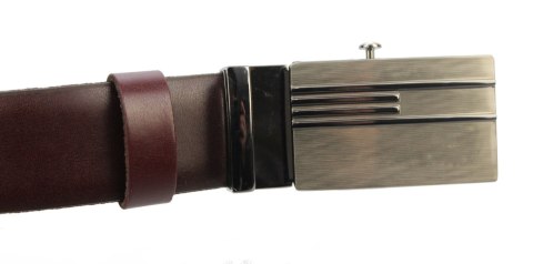 Wizytowy Pasek Skórzany 30 mm COMPLEX (PL) Pełna Klamra AUTOMAT/ZĄBEK Garnitur BURGUND Zaokrąglony AZ30/KAZ55 Wizytowy Pasek Skórzany 30 mm COMPLEX (PL) Pełna Klamra AUTOMAT/ZĄBEK Garnitur BURGUND Zaokrąglony AZ30/KAZ55