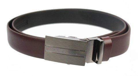 Wizytowy Pasek Skórzany 30 mm COMPLEX (PL) Pełna Klamra AUTOMAT/ZĄBEK Garnitur BURGUND Zaokrąglony AZ30/KAZ56 Wizytowy Pasek Skórzany 30 mm COMPLEX (PL) Pełna Klamra AUTOMAT/ZĄBEK Garnitur BURGUND Zaokrąglony AZ30/KAZ56