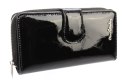 Portfel Damski Skóra Naturalna PIERRE CARDIN Z Suwakiem Piórnik 16 cm Lakierowany 116