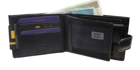 Portfel Męski Cefirutti Duży Poziomy Z Zapinką Skóra Naturalna Z Wkładką Antybakteryjną RFID 7870 RF-AB Portfel Męski Cefirutti Duży Poziomy Z Zapinką Skóra Naturalna Z Wkładką Antybakteryjną RFID 7870 RF-AB