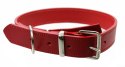 Solidna Obroża Dla Psa Czerwona z Czerwoną Nitką Skóra Naturalna 35 mm / 77 cm WIREX (PL)