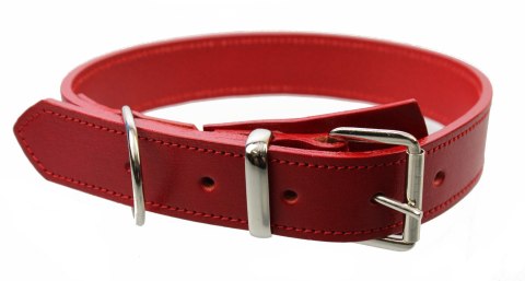 Solidna Obroża Dla Psa Czerwona z Czerwoną Nitką Skóra Naturalna 35 mm / 77 cm WIREX (PL) Solidna Obroża Dla Psa Czerwona z Czerwoną Nitką Skóra Naturalna 35 mm / 77 cm WIREX (PL)