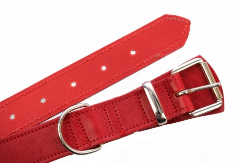 Solidna Obroża Dla Psa Czerwona z Czerwoną Nitką Skóra Naturalna 35 mm / 77 cm WIREX (PL) Solidna Obroża Dla Psa Czerwona z Czerwoną Nitką Skóra Naturalna 35 mm / 77 cm WIREX (PL)