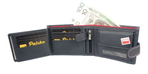Portfel Męski Skórzany MARCO (PL) Duży Poziomy Z Zapięciem PM-232 Portfel Męski Skórzany MARCO (PL) Duży Poziomy Z Zapięciem PM-232