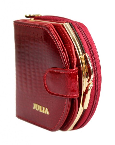 Portfel Damski Skórzany Julia Rosso 10 cm Klamra, Suwak I Klapka Skóra Naturalna Lakierowana Julia Rosso 01-13 RFID 10 x 11 x 3 Portfel Damski Skórzany Julia Rosso 10 cm Klamra, Suwak I Klapka Skóra Naturalna Lakierowana Julia Rosso 01-13 RFID 10 x 11 x 3