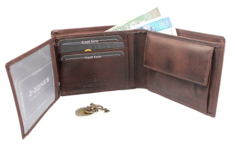 Portfel Męski Skórzany JENNIFER JONES 5709 Skóra Licowa Duży Poziomy Bez Zapięcia Jedno Skrzydełko RFID Portfel Męski Skórzany JENNIFER JONES 5709 Skóra Licowa Duży Poziomy Bez Zapięcia Jedno Skrzydełko RFID