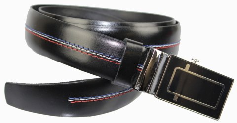 Wizytowy Pasek Skórzany 30 mm COMPLEX (PL) Pełna Klamra AUTOMAT/ZĄBEK Garnitur CZARNY KOLOROWA NITKA Zaokrąglony AZ30/KAZ67 Wizytowy Pasek Skórzany 30 mm COMPLEX (PL) Pełna Klamra AUTOMAT/ZĄBEK Garnitur CZARNY KOLOROWA NITKA Zaokrąglony AZ30/KAZ67