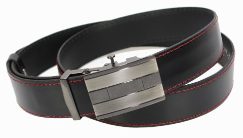 Wizytowy Pasek Skórzany 35 mm COMPLEX (PL) Pełna Klamra AUTOMAT/ZĄBEK Garnitur CZARNY CZERWONA NITKA Zaokrąglony AZ35/KAZ63 Wizytowy Pasek Skórzany 35 mm COMPLEX (PL) Pełna Klamra AUTOMAT/ZĄBEK Garnitur CZARNY CZERWONA NITKA Zaokrąglony AZ35/KAZ63
