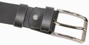 Pasek Skórzany COMPLEX (PL) CZARNY GŁADKI Z METALOWĄ KOŃCÓWKĄ Skóra Licowa EXTRA 40 mm