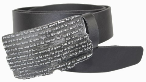 Pasek Skórzany COMPLEX (PL) Skóra Licowa 40 mm Klamra Pełna Na Bolczyk BLASZKA "JUST BE " CBOL40/60 Pasek Skórzany COMPLEX (PL) Skóra Licowa 40 mm Klamra Pełna Na Bolczyk BLASZKA "JUST BE " CBOL40/60