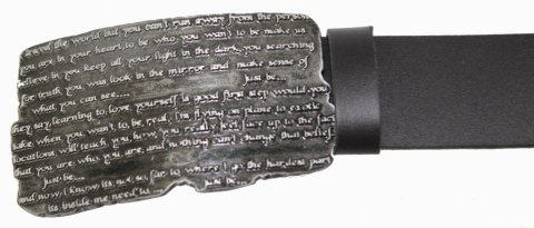 Pasek Skórzany COMPLEX (PL) Skóra Licowa 40 mm Klamra Pełna Na Bolczyk BLASZKA "JUST BE " CBOL40/60 Pasek Skórzany COMPLEX (PL) Skóra Licowa 40 mm Klamra Pełna Na Bolczyk BLASZKA "JUST BE " CBOL40/60