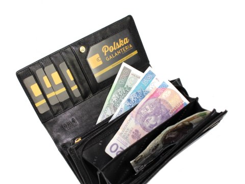 Portfel Damski Skórzany BETLEWSKI (PL) Długi Z Suwakiem Skóra Naturalna ZBPD-BS-106 CZARNY RFID Portfel Damski Skórzany BETLEWSKI (PL) Długi Z Suwakiem Skóra Naturalna ZBPD-BS-106 CZARNY RFID