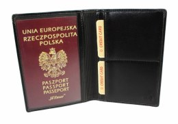 Etui Na Paszport Wilmar (PL) Skóra Włoska Duże Dwie Części RFID